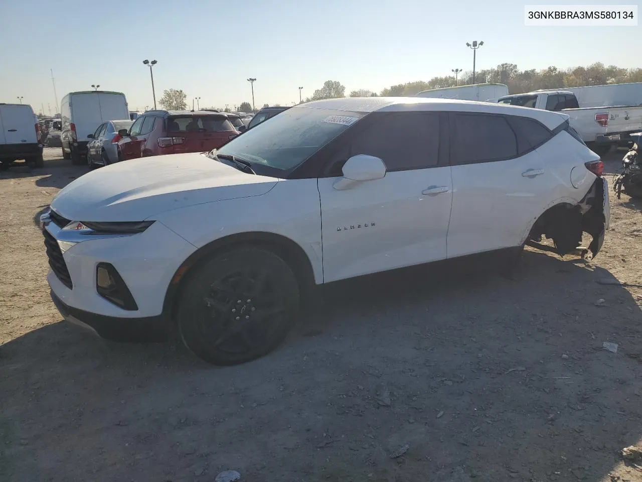 2021 Chevrolet Blazer 1Lt VIN: 3GNKBBRA3MS580134 Lot: 76928344