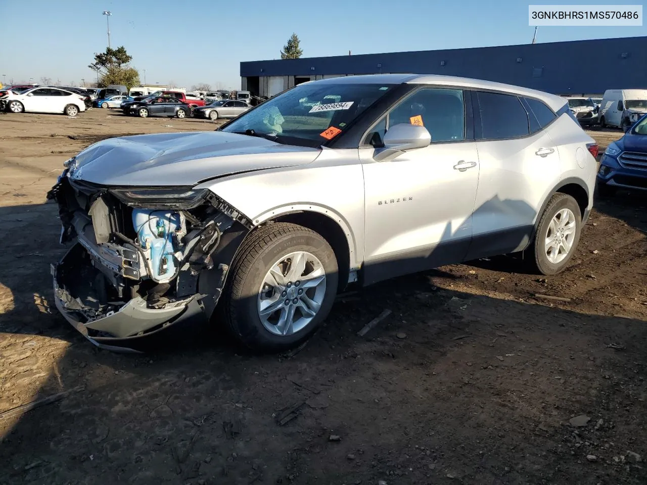 2021 Chevrolet Blazer 2Lt VIN: 3GNKBHRS1MS570486 Lot: 78869894