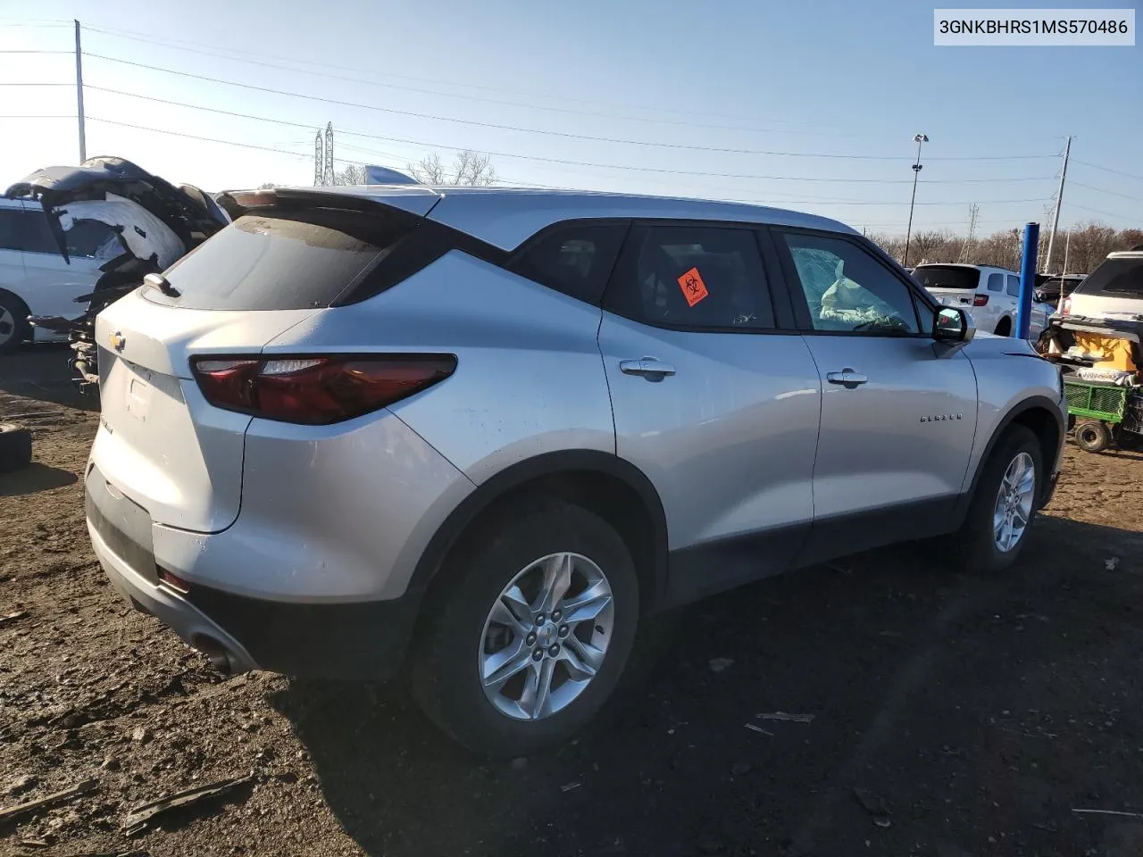 2021 Chevrolet Blazer 2Lt VIN: 3GNKBHRS1MS570486 Lot: 78869894