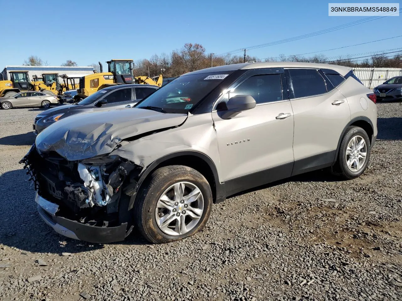 2021 Chevrolet Blazer 1Lt VIN: 3GNKBBRA5MS548849 Lot: 80511634