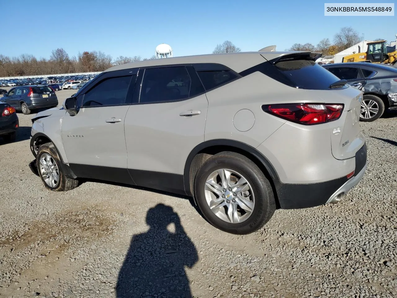 2021 Chevrolet Blazer 1Lt VIN: 3GNKBBRA5MS548849 Lot: 80511634