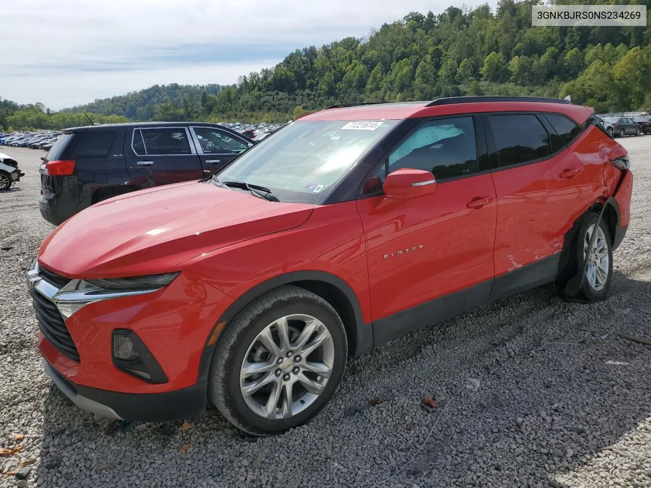 2022 Chevrolet Blazer 3Lt VIN: 3GNKBJRS0NS234269 Lot: 71221614