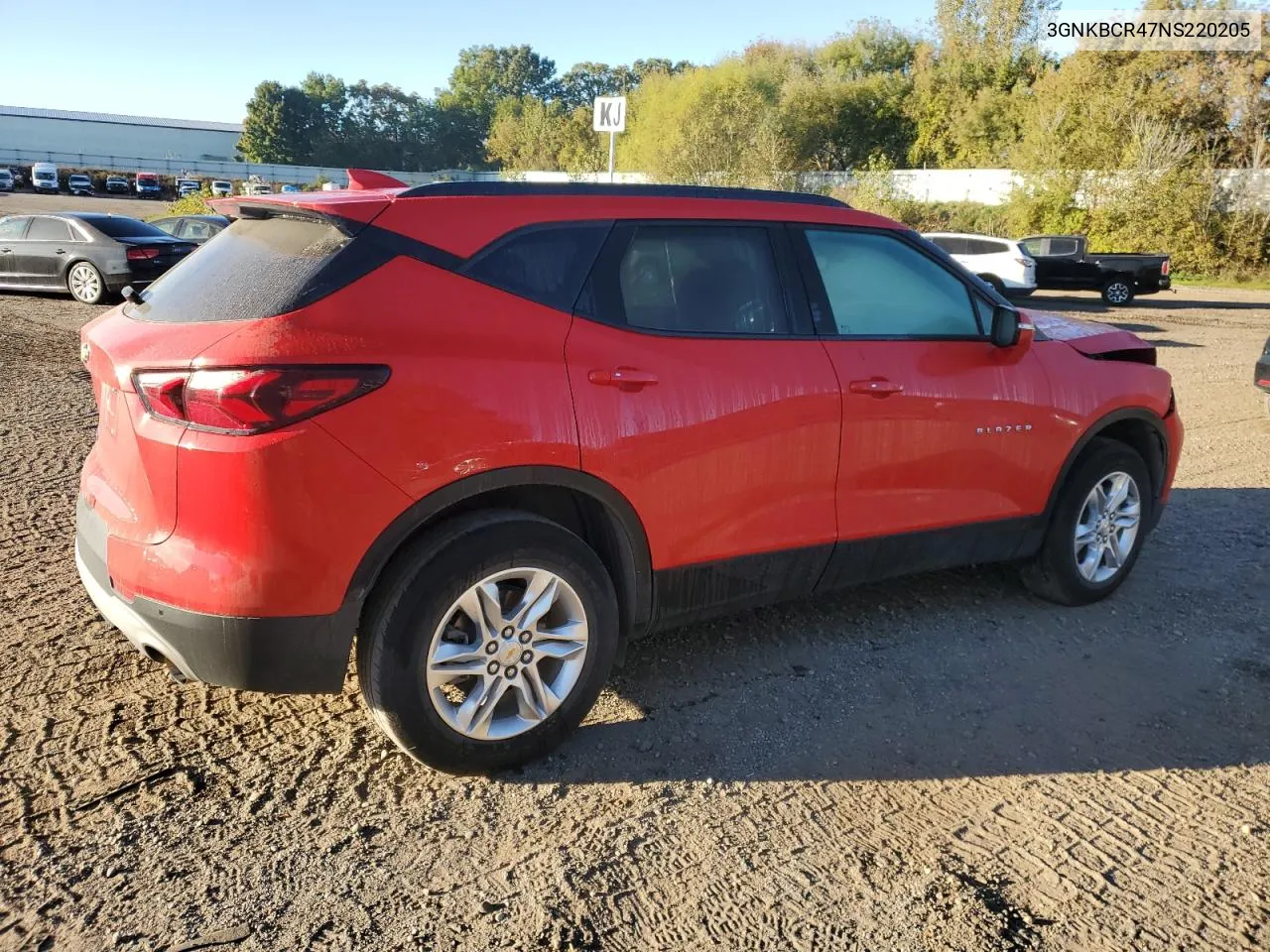 2022 Chevrolet Blazer 2Lt VIN: 3GNKBCR47NS220205 Lot: 74078184