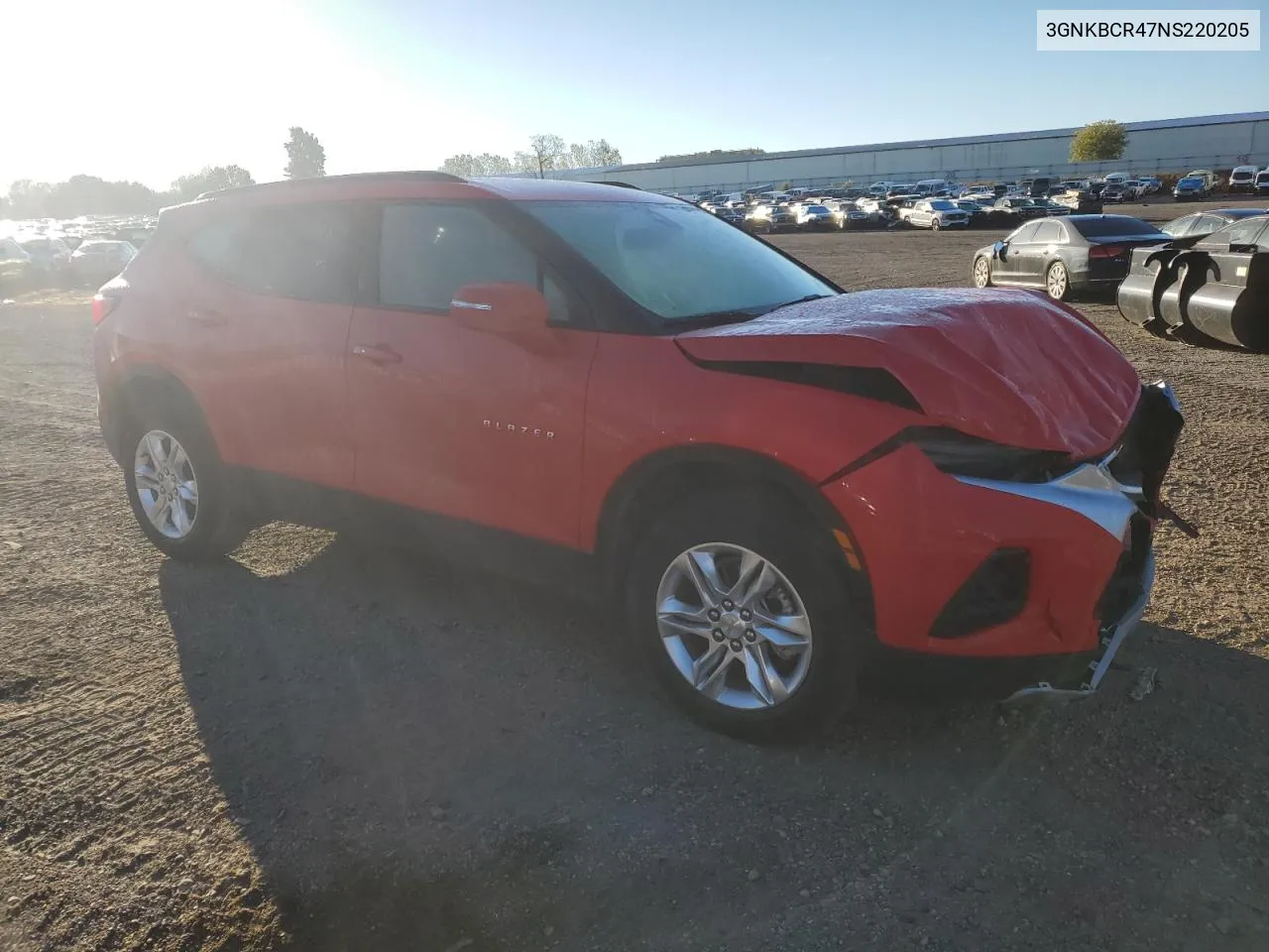 2022 Chevrolet Blazer 2Lt VIN: 3GNKBCR47NS220205 Lot: 74078184