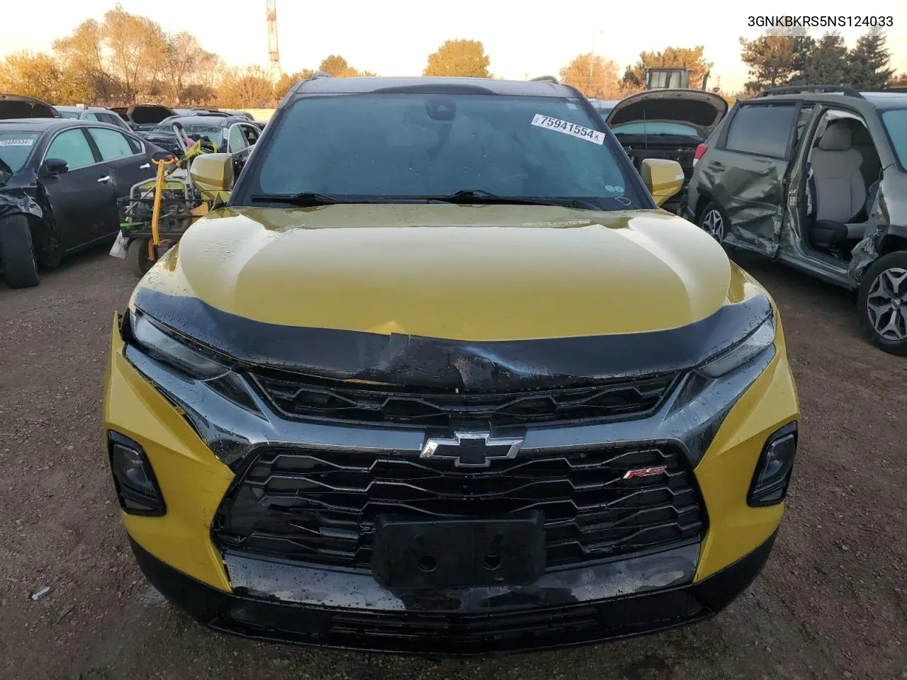 2022 Chevrolet Blazer Rs VIN: 3GNKBKRS5NS124033 Lot: 75941554