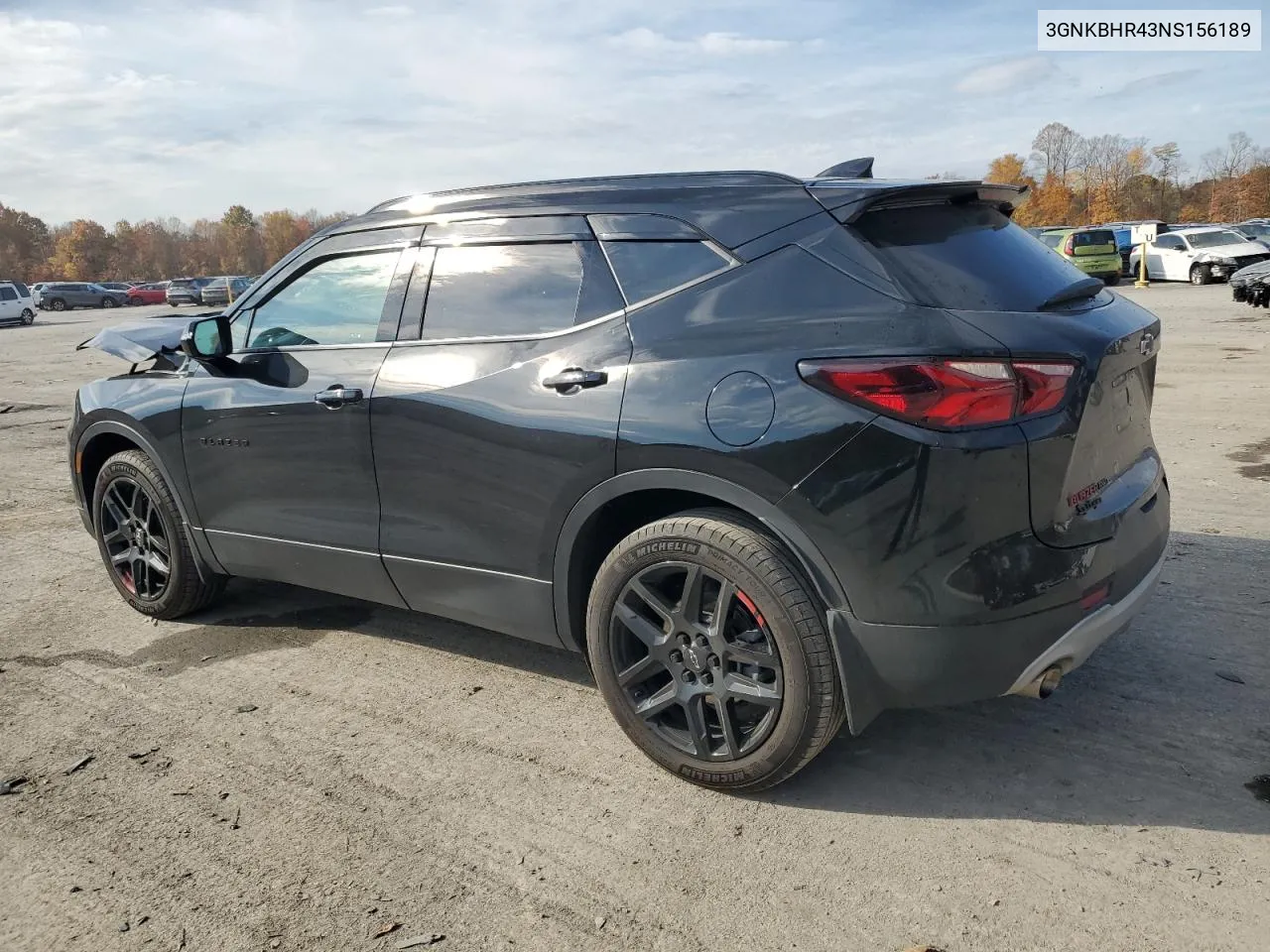 2022 Chevrolet Blazer 2Lt VIN: 3GNKBHR43NS156189 Lot: 77963024