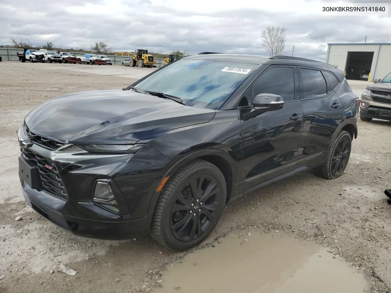 2022 Chevrolet Blazer Rs VIN: 3GNKBKRS9NS141840 Lot: 78817574