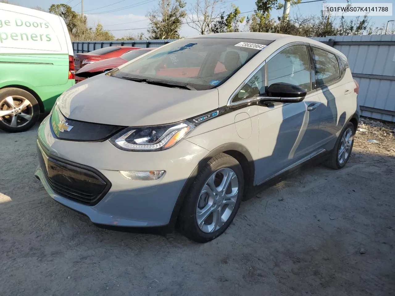 2019 Chevrolet Bolt Ev Lt VIN: 1G1FW6S07K4141788 Lot: 73832864