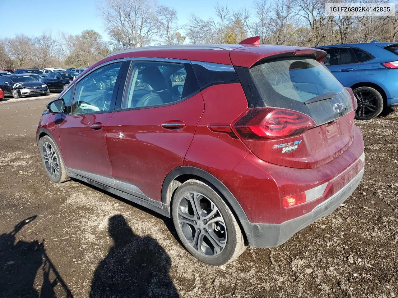 2019 Chevrolet Bolt Ev Premier VIN: 1G1FZ6S02K4142855 Lot: 78984014