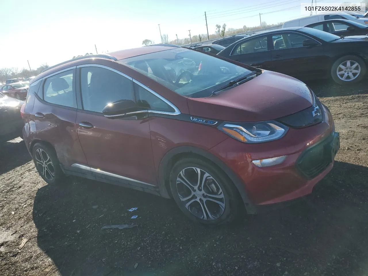 2019 Chevrolet Bolt Ev Premier VIN: 1G1FZ6S02K4142855 Lot: 78984014