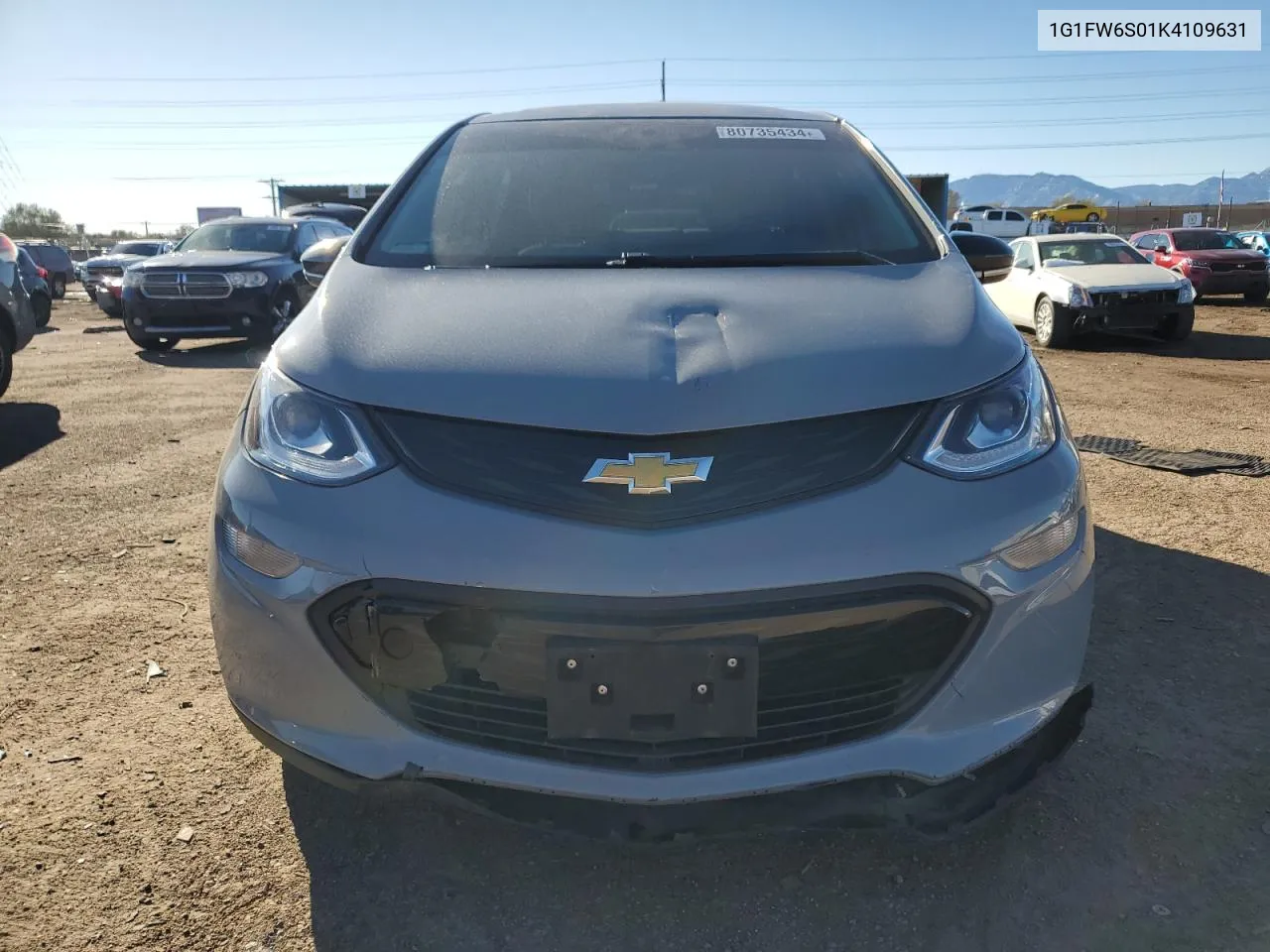 2019 Chevrolet Bolt Ev Lt VIN: 1G1FW6S01K4109631 Lot: 80735434