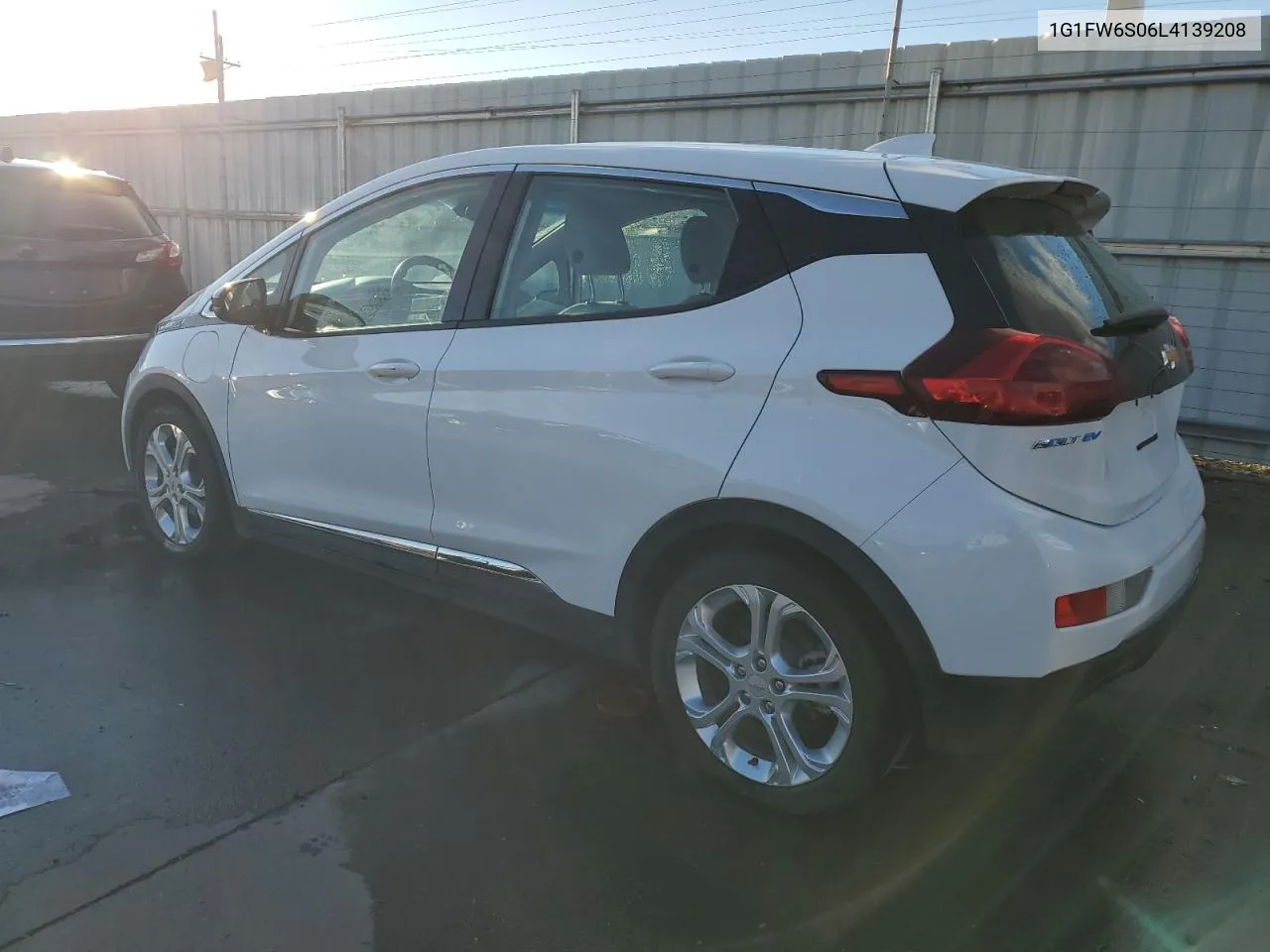 2020 Chevrolet Bolt Ev Lt VIN: 1G1FW6S06L4139208 Lot: 79277644