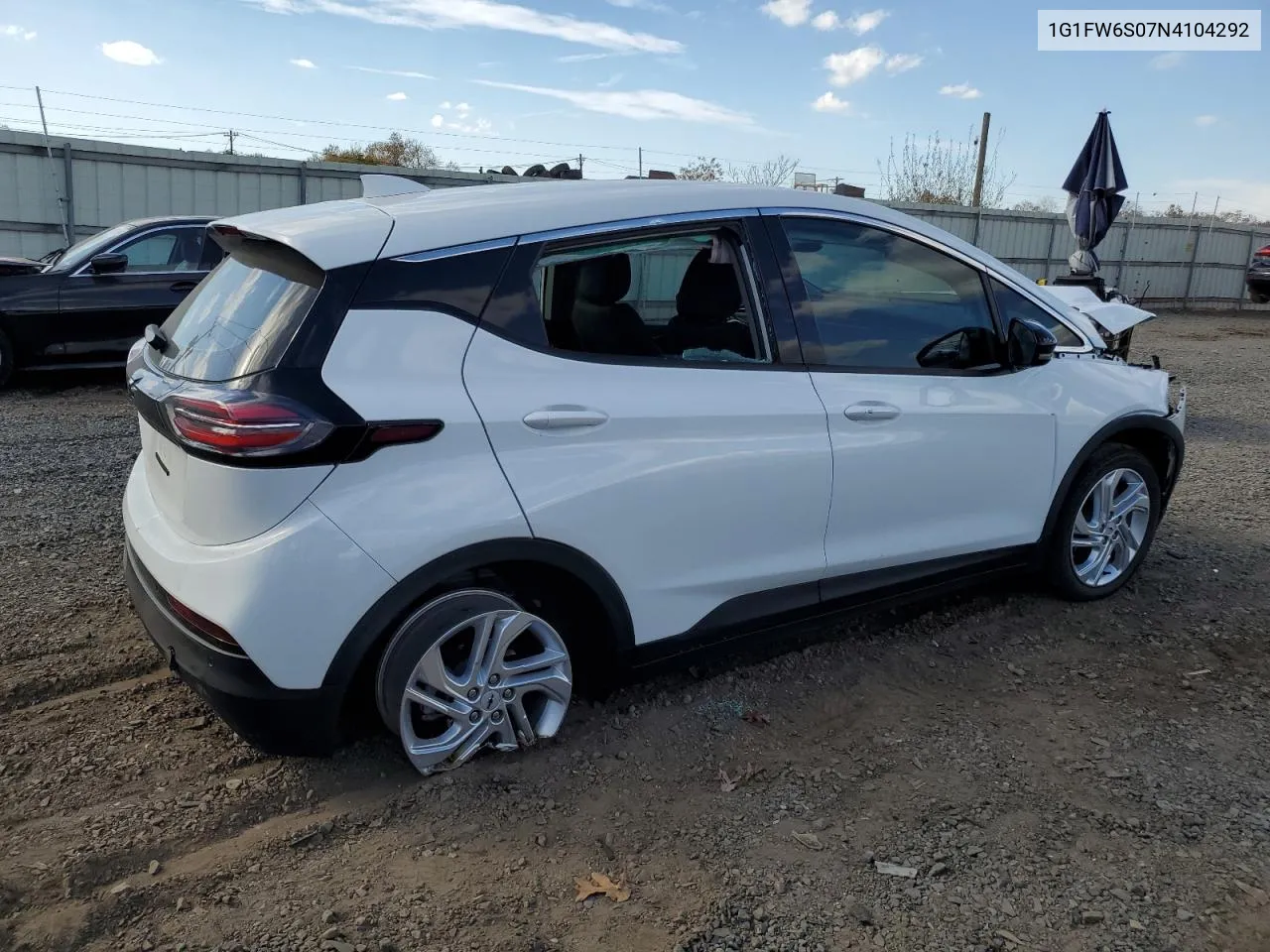 2022 Chevrolet Bolt Ev 1Lt VIN: 1G1FW6S07N4104292 Lot: 78316564