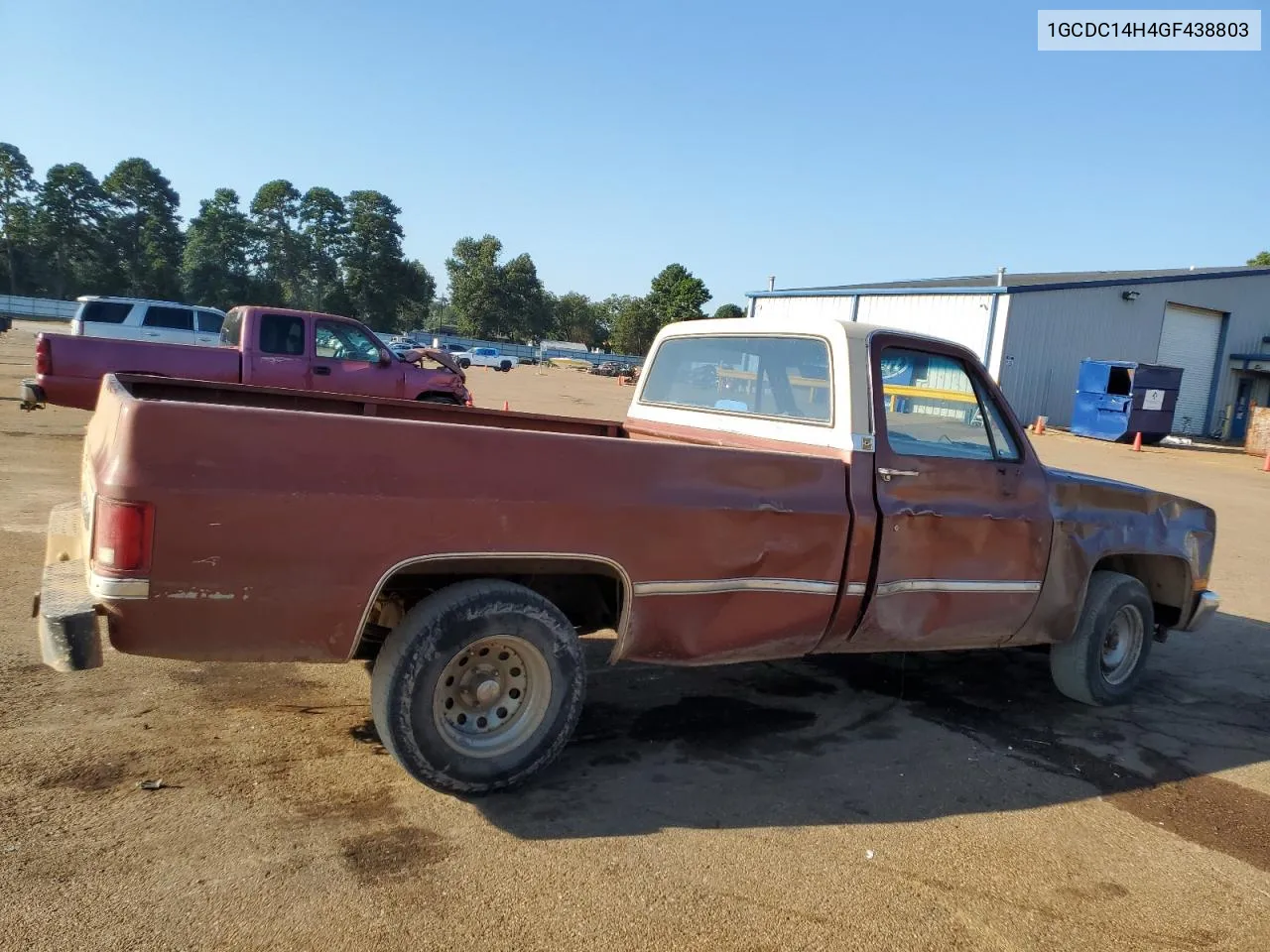 1986 Chevrolet C10 VIN: 1GCDC14H4GF438803 Lot: 72054174