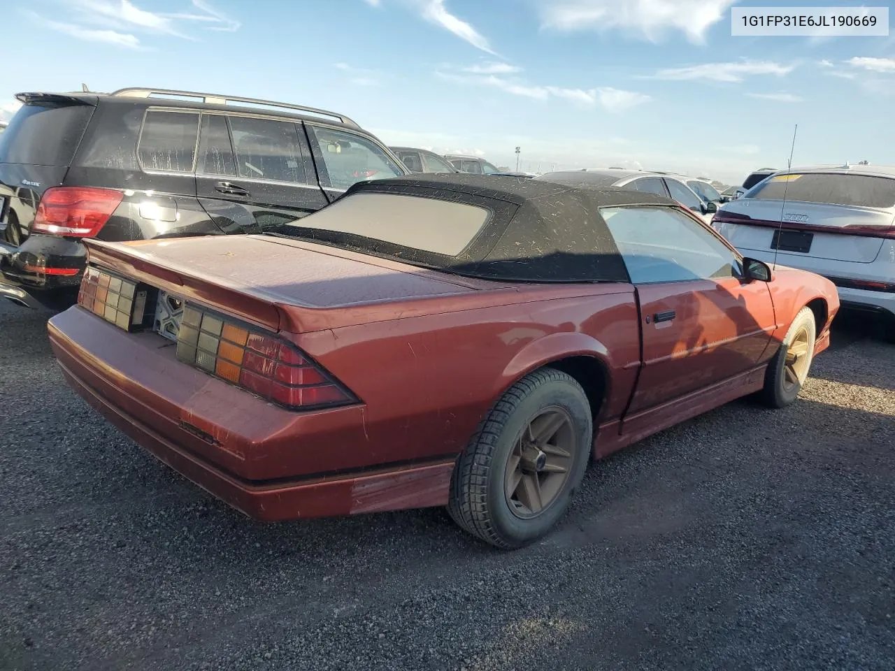 1988 Chevrolet Camaro VIN: 1G1FP31E6JL190669 Lot: 75381994