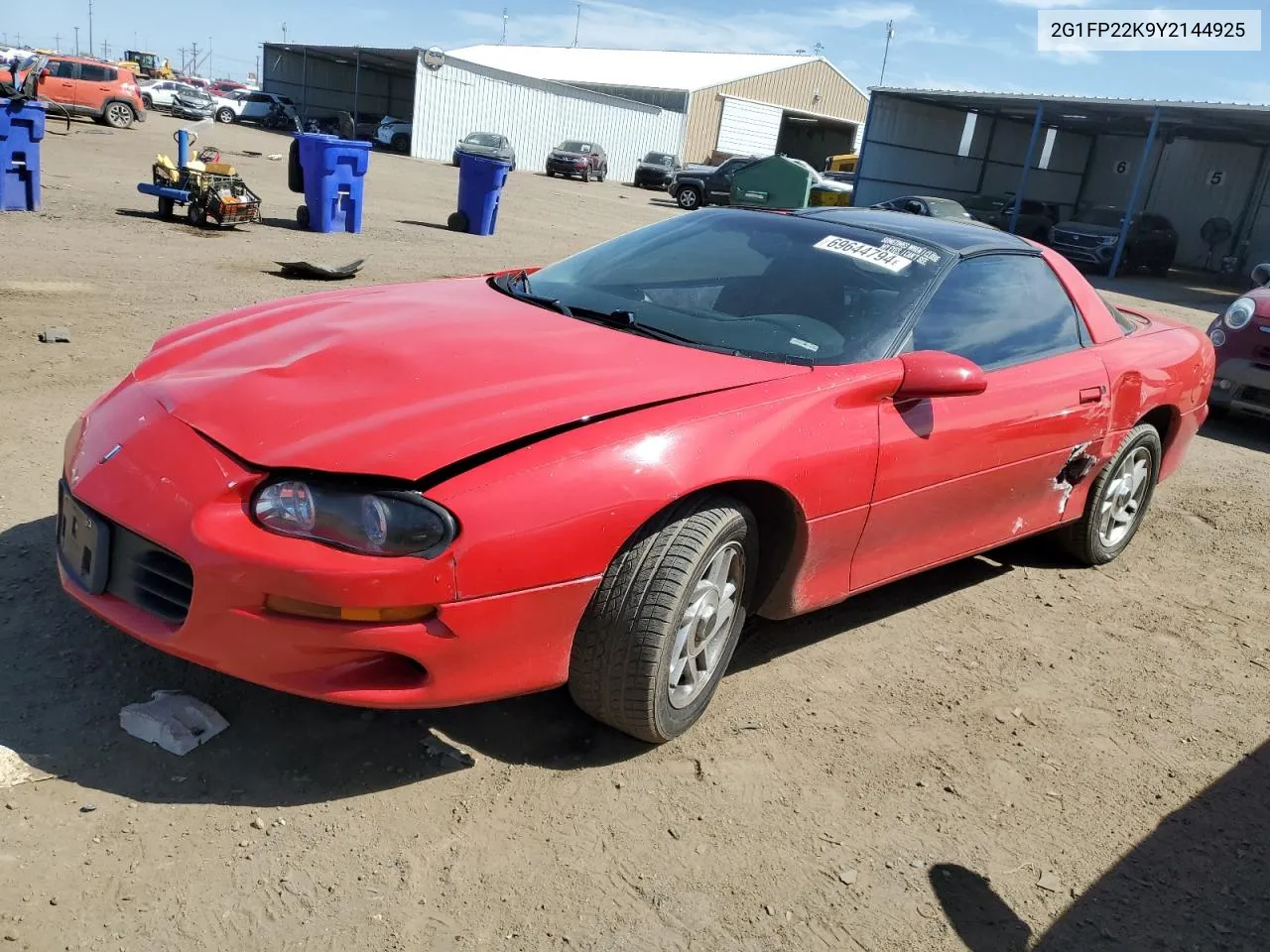 2000 Chevrolet Camaro VIN: 2G1FP22K9Y2144925 Lot: 69644794