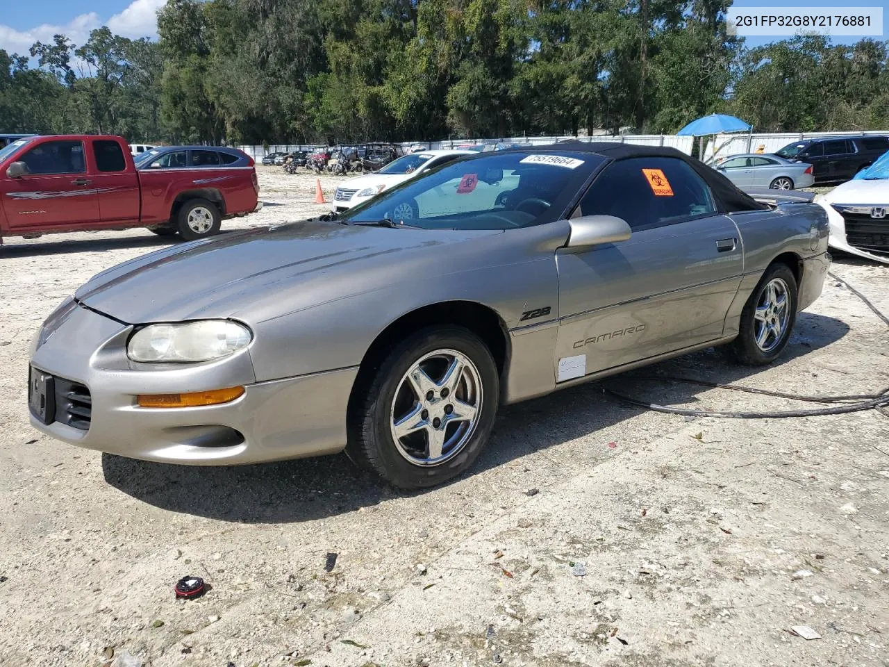 2000 Chevrolet Camaro Z28 VIN: 2G1FP32G8Y2176881 Lot: 75519664