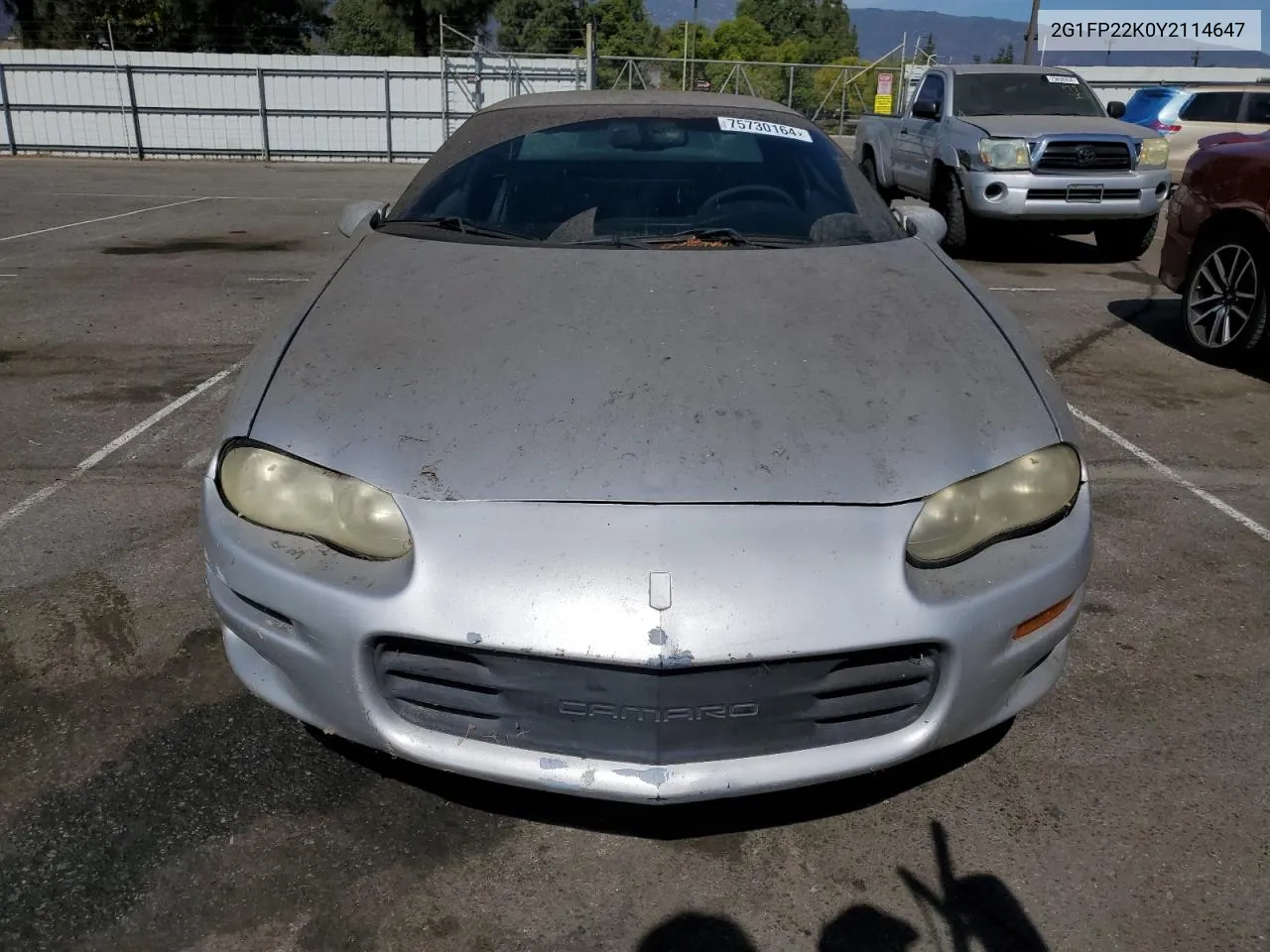 2000 Chevrolet Camaro VIN: 2G1FP22K0Y2114647 Lot: 75730164