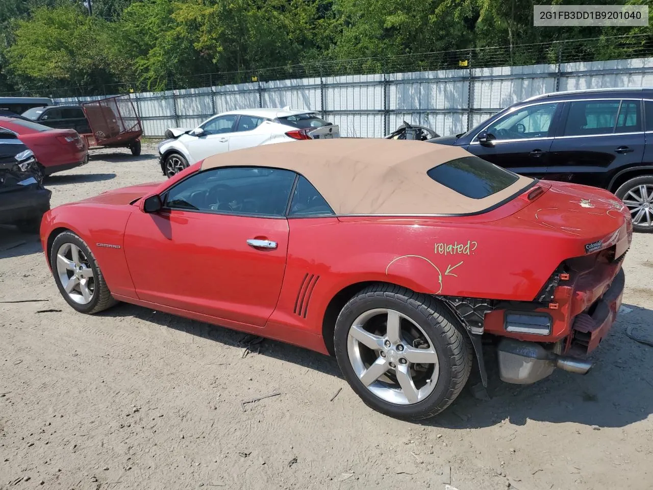 2G1FB3DD1B9201040 2011 Chevrolet Camaro Lt