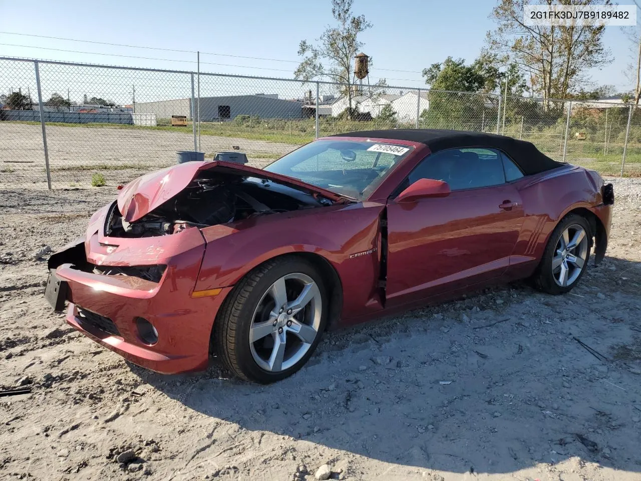 2011 Chevrolet Camaro 2Ss VIN: 2G1FK3DJ7B9189482 Lot: 75705464