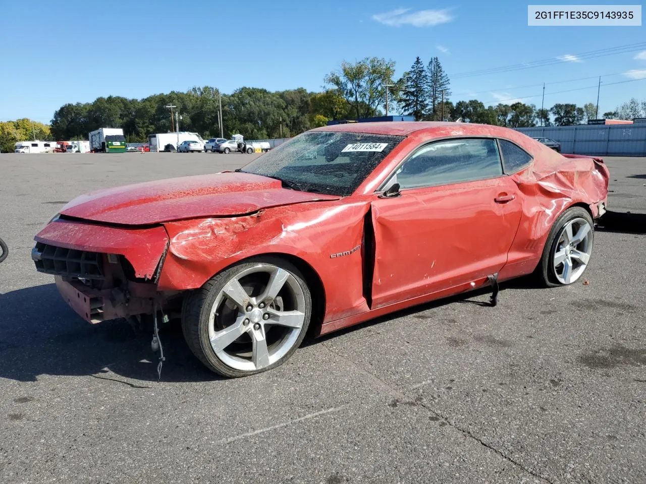 2012 Chevrolet Camaro Lt VIN: 2G1FF1E35C9143935 Lot: 74011584