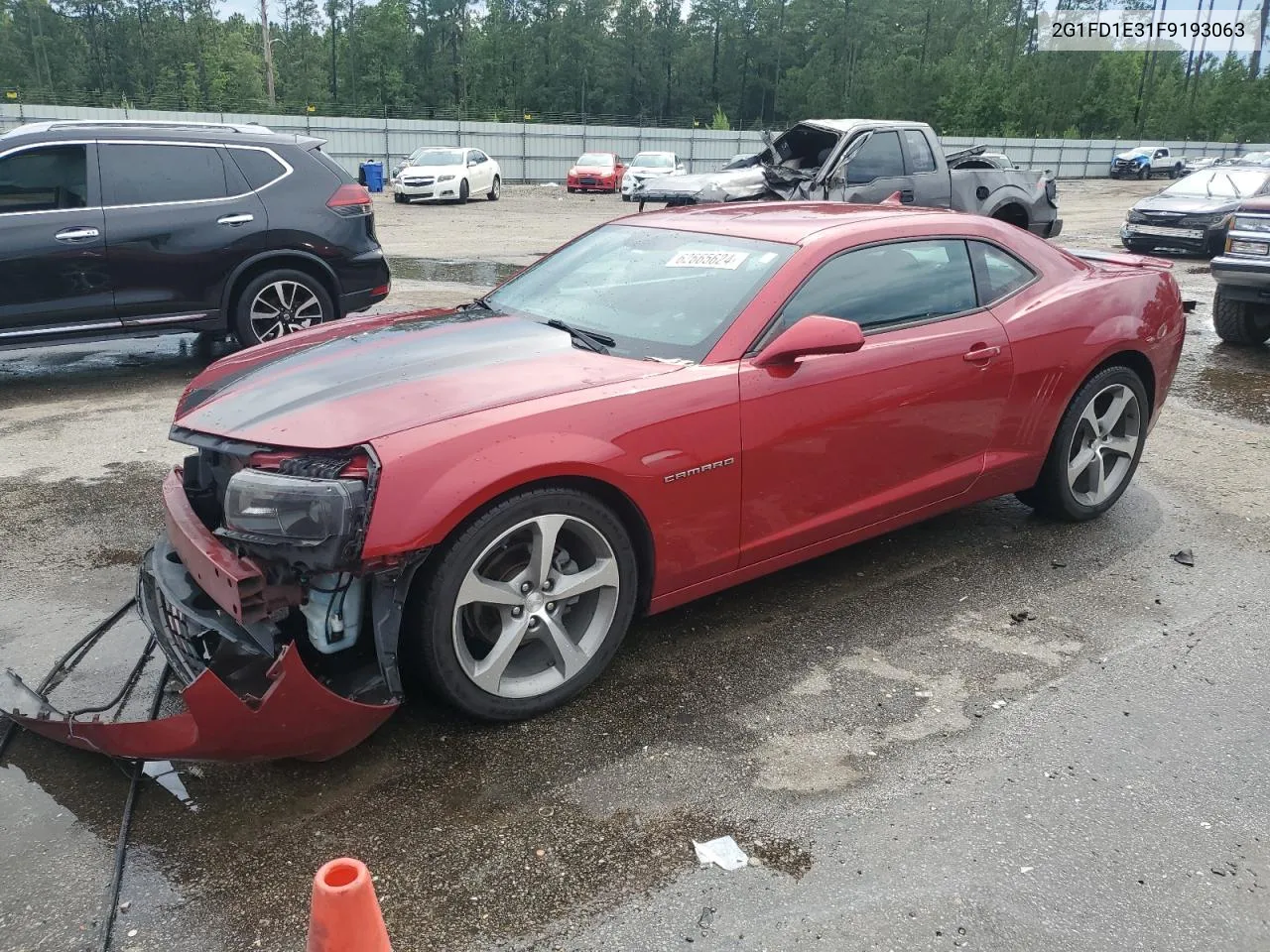 2015 Chevrolet Camaro Lt VIN: 2G1FD1E31F9193063 Lot: 62665624