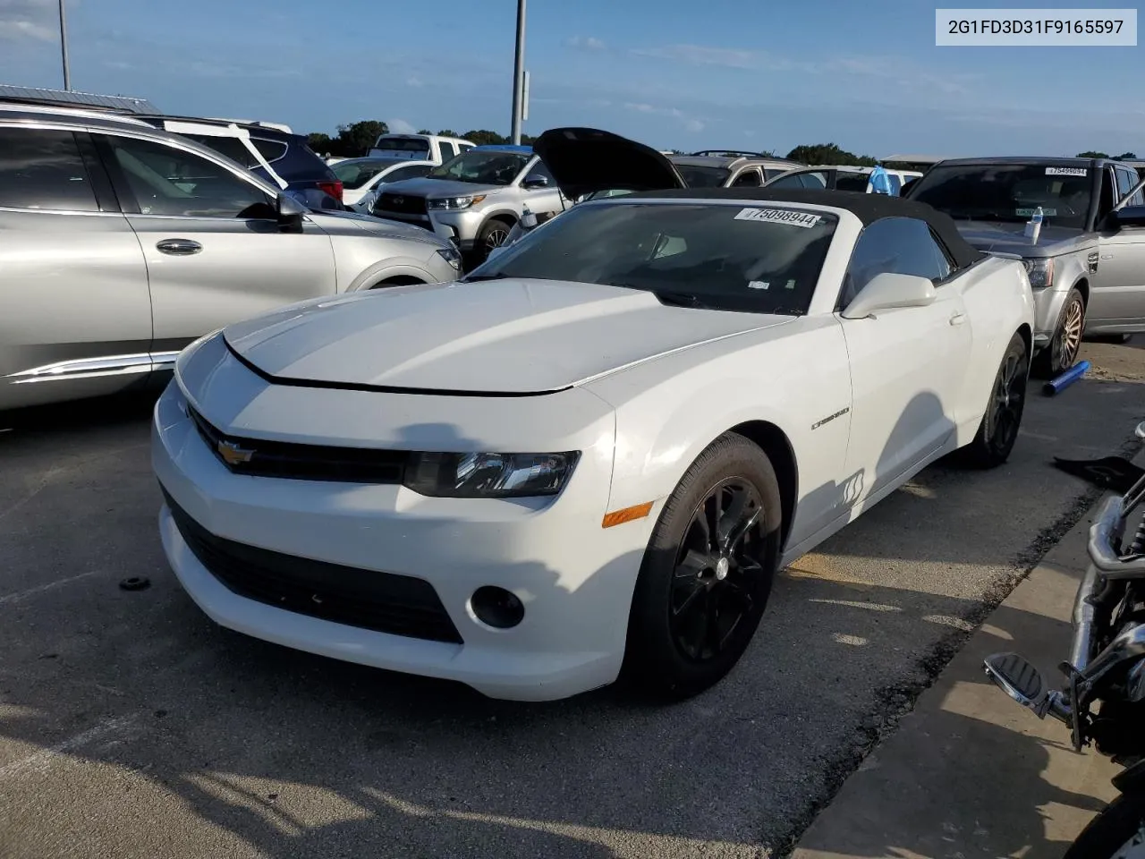 2015 Chevrolet Camaro Lt VIN: 2G1FD3D31F9165597 Lot: 75098944