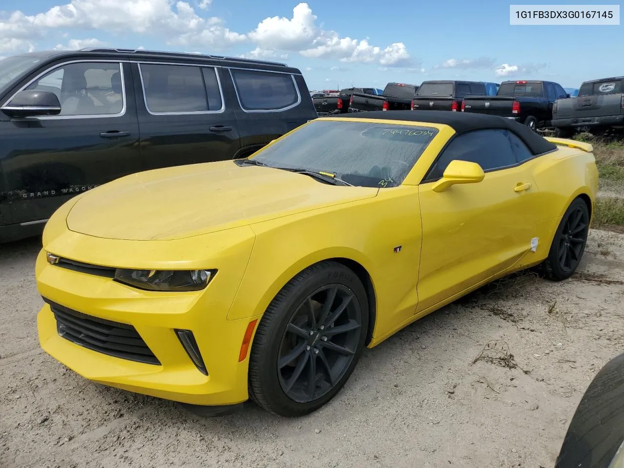 2016 Chevrolet Camaro Lt VIN: 1G1FB3DX3G0167145 Lot: 74476034