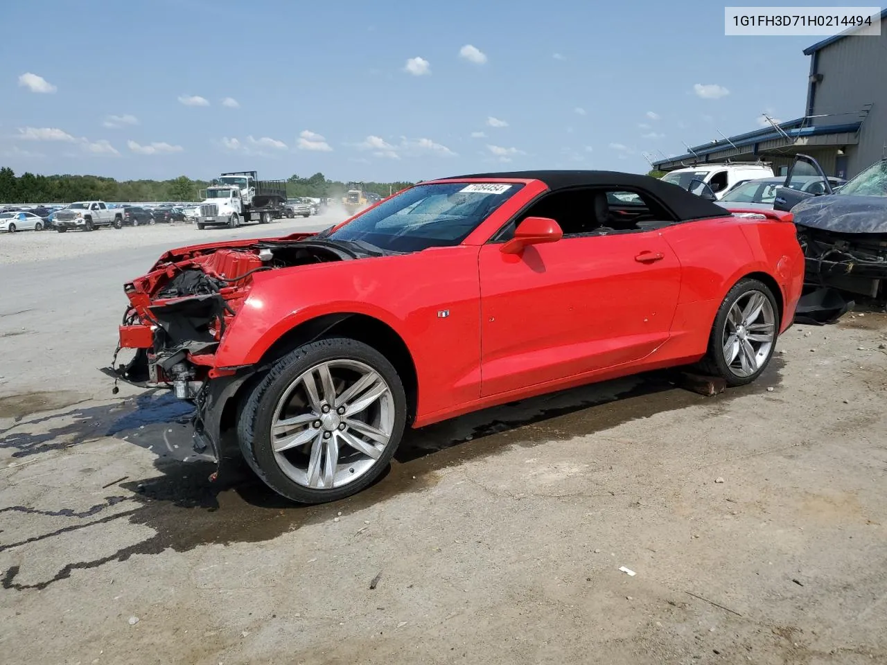 2017 Chevrolet Camaro Ss VIN: 1G1FH3D71H0214494 Lot: 71084454