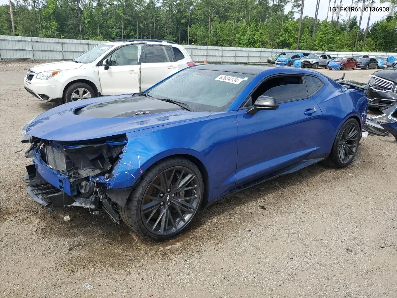 2018 Chevrolet Camaro Zl1 VIN: 1G1FK1R61J0136908 Lot: 60034234