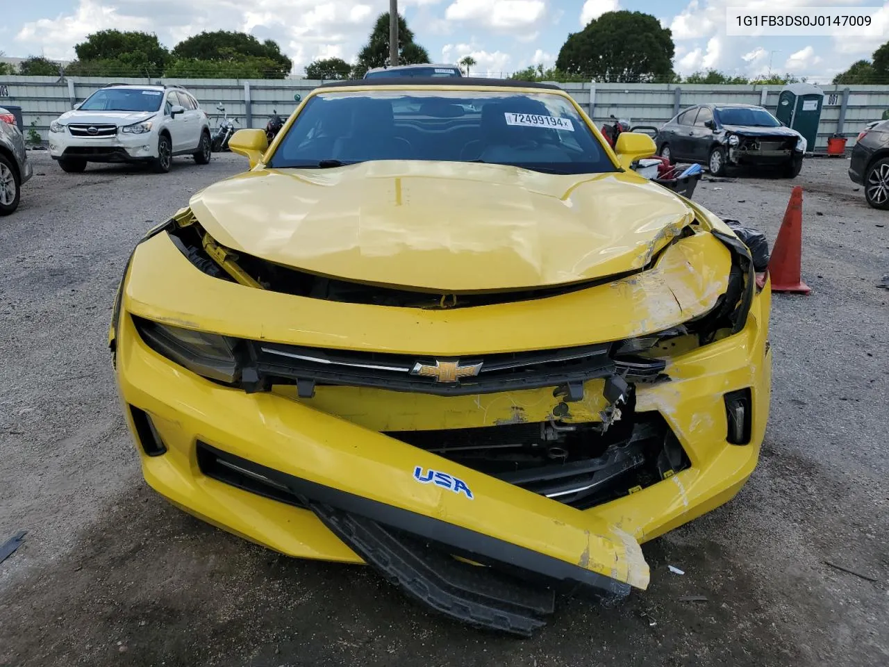 2018 Chevrolet Camaro Lt VIN: 1G1FB3DS0J0147009 Lot: 72499194