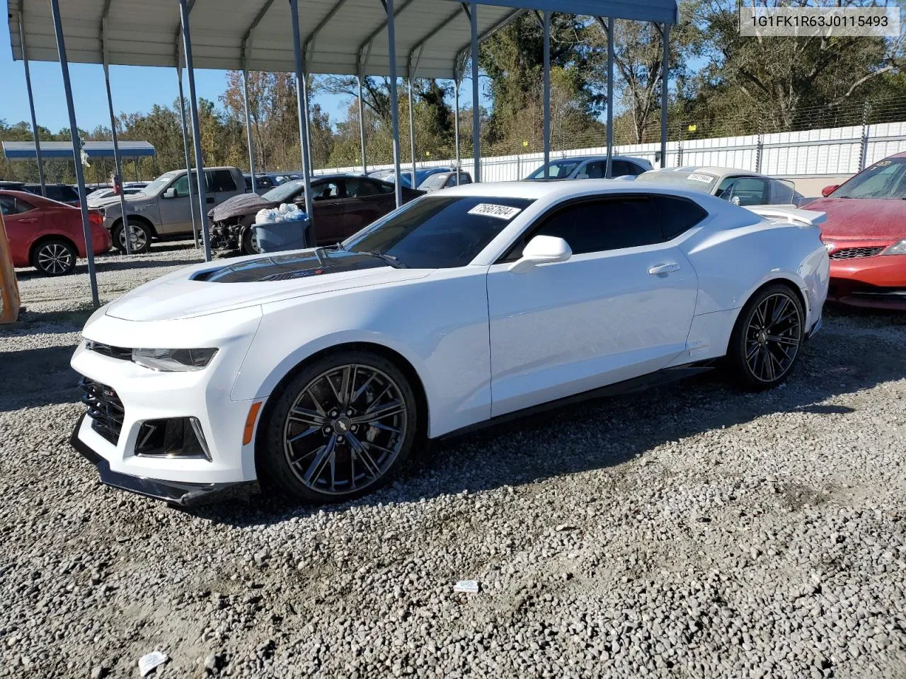 2018 Chevrolet Camaro Zl1 VIN: 1G1FK1R63J0115493 Lot: 75667604