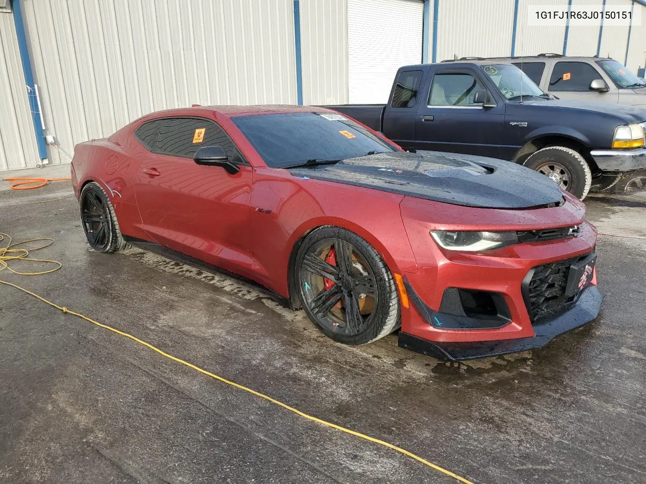 2018 Chevrolet Camaro Zl1 VIN: 1G1FJ1R63J0150151 Lot: 78457924