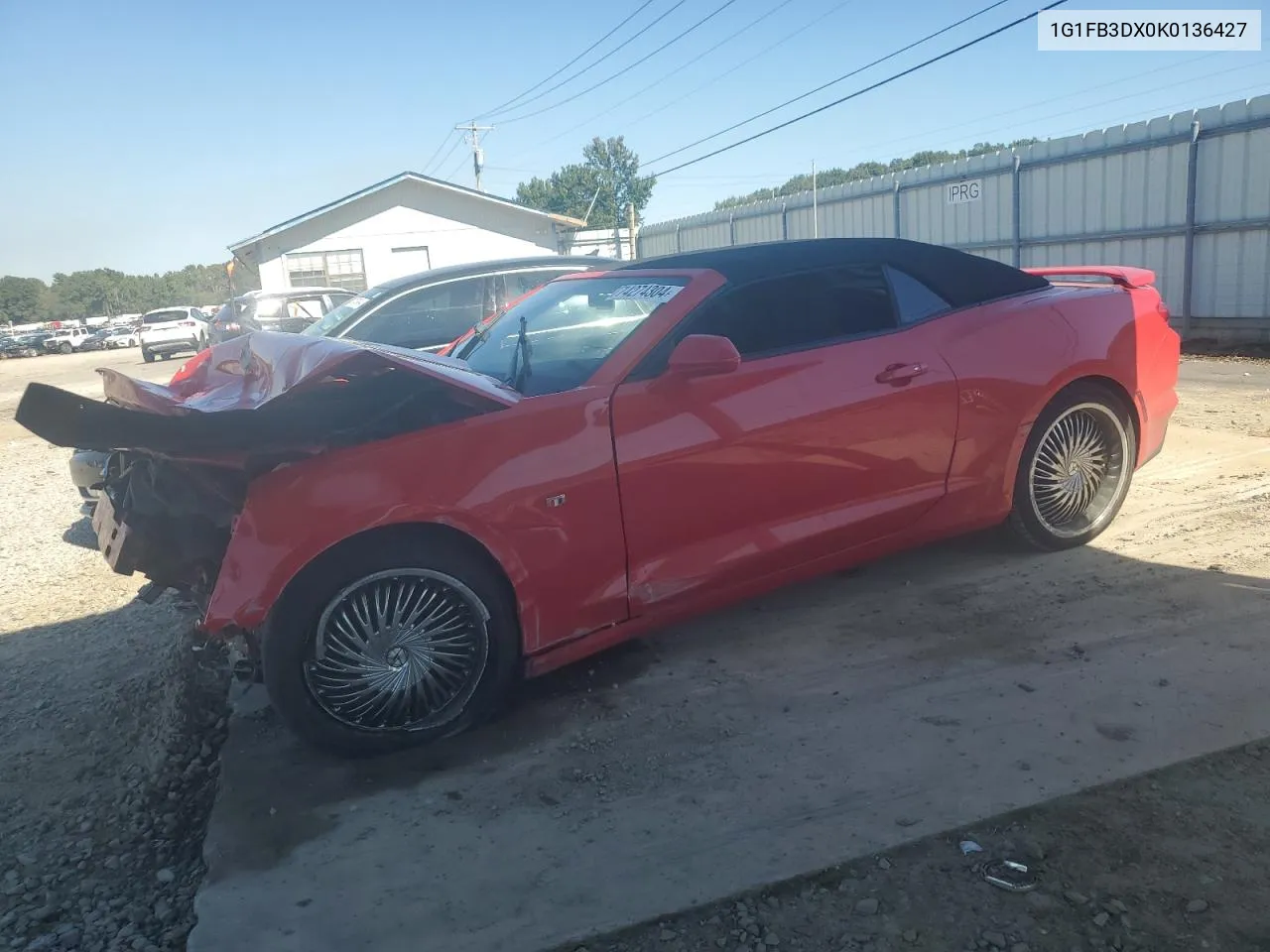 2019 Chevrolet Camaro Ls VIN: 1G1FB3DX0K0136427 Lot: 74274304