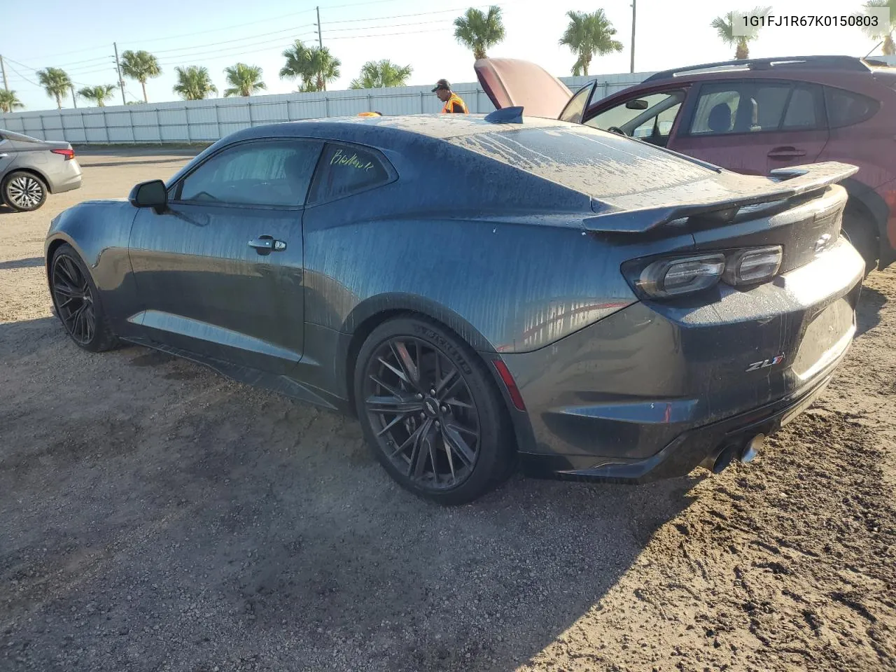 2019 Chevrolet Camaro Zl1 VIN: 1G1FJ1R67K0150803 Lot: 74608464