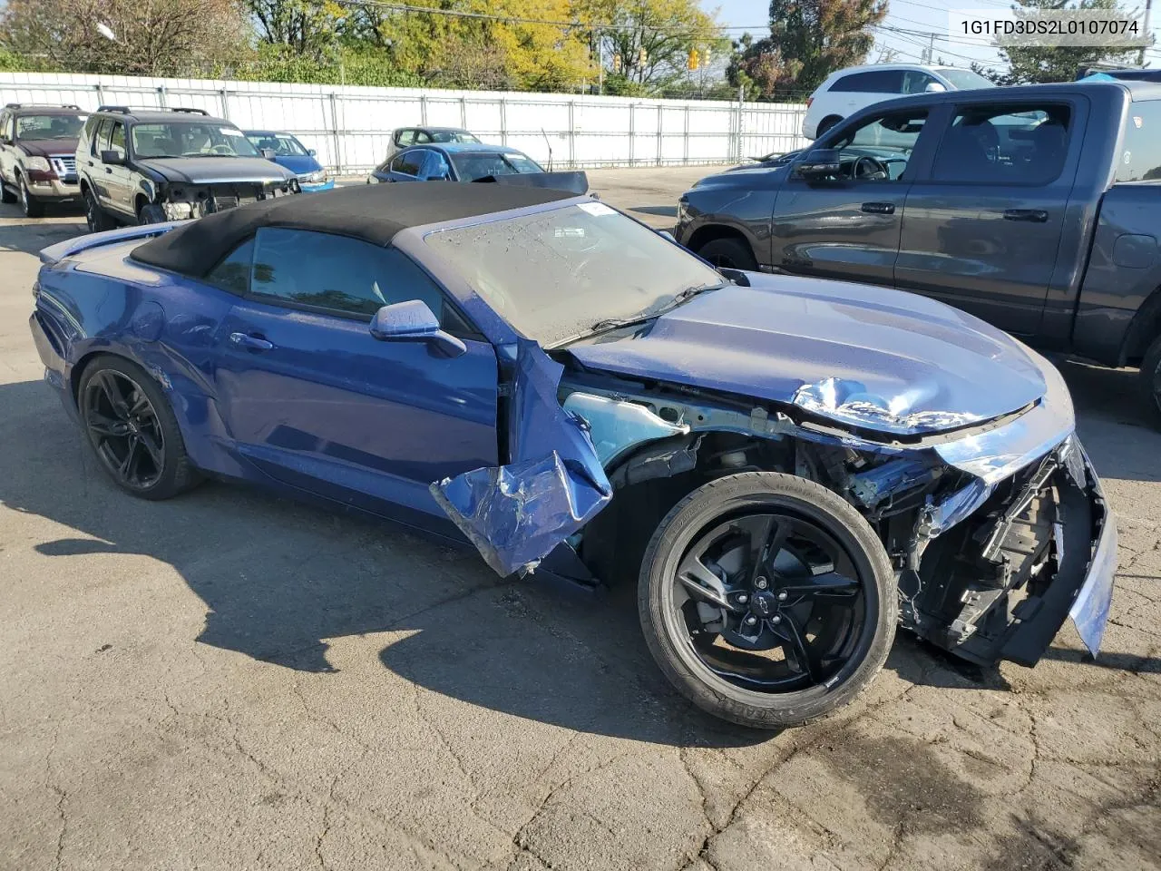 2020 Chevrolet Camaro Lt VIN: 1G1FD3DS2L0107074 Lot: 71386114