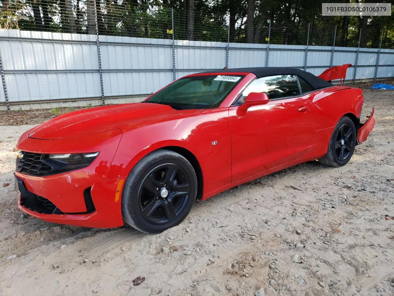 2020 Chevrolet Camaro Ls VIN: 1G1FB3DS0L0106379 Lot: 71969864