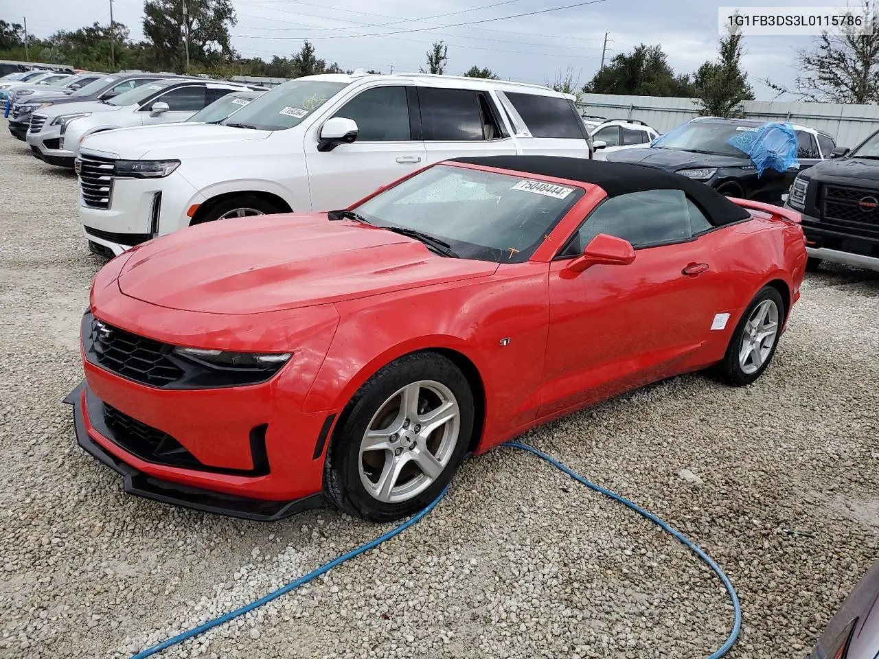 2020 Chevrolet Camaro Ls VIN: 1G1FB3DS3L0115786 Lot: 75048444