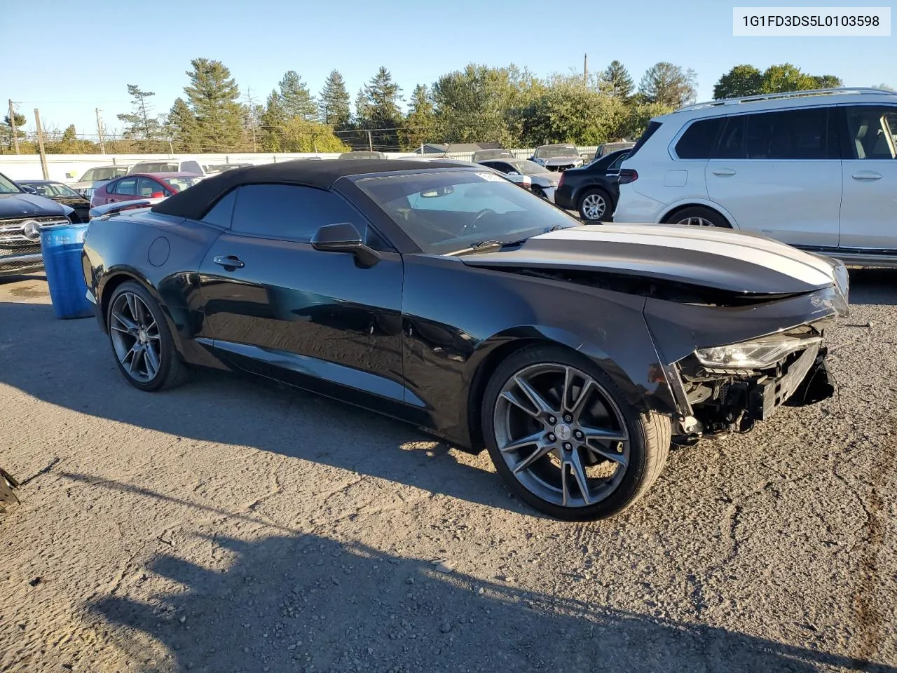 2020 Chevrolet Camaro Lt VIN: 1G1FD3DS5L0103598 Lot: 75128134