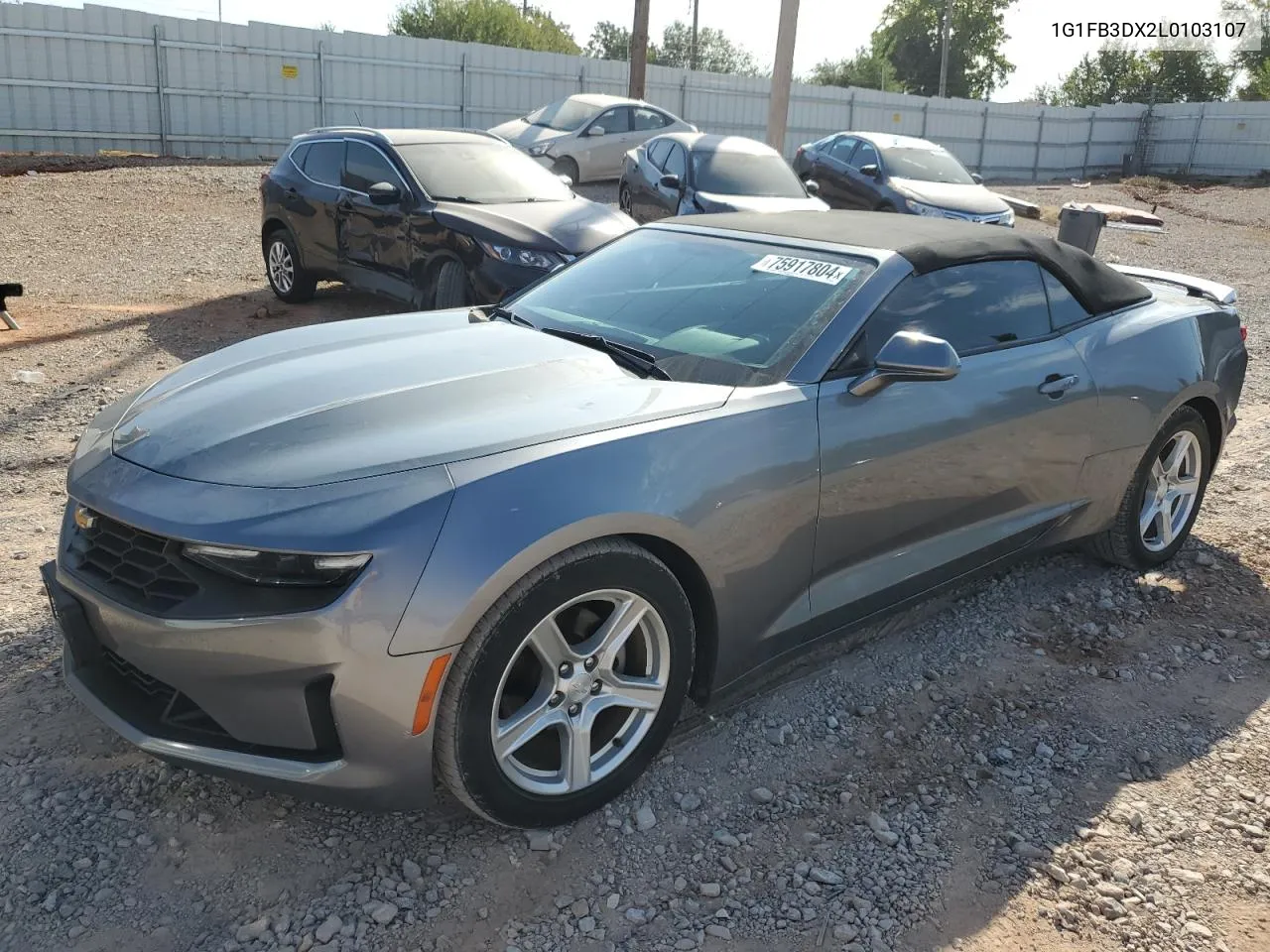 2020 Chevrolet Camaro Ls VIN: 1G1FB3DX2L0103107 Lot: 75917804