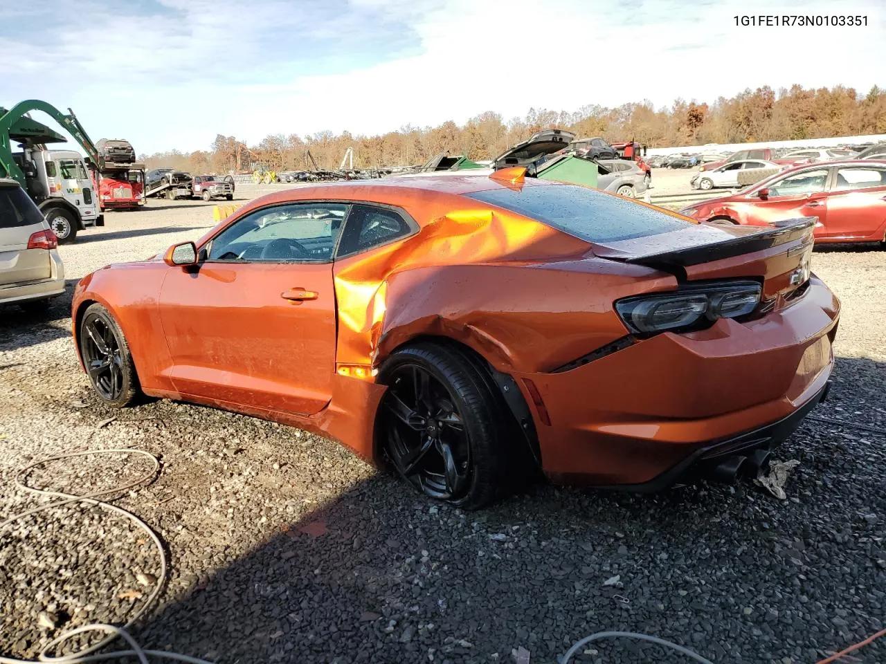 2022 Chevrolet Camaro Lt1 VIN: 1G1FE1R73N0103351 Lot: 77611654