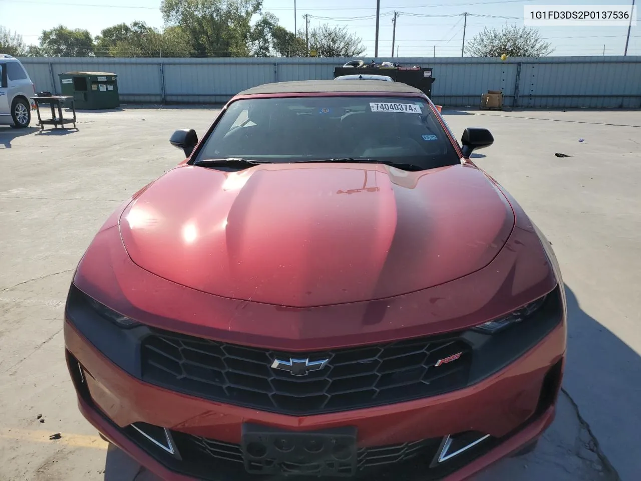 2023 Chevrolet Camaro Lt VIN: 1G1FD3DS2P0137536 Lot: 74040374