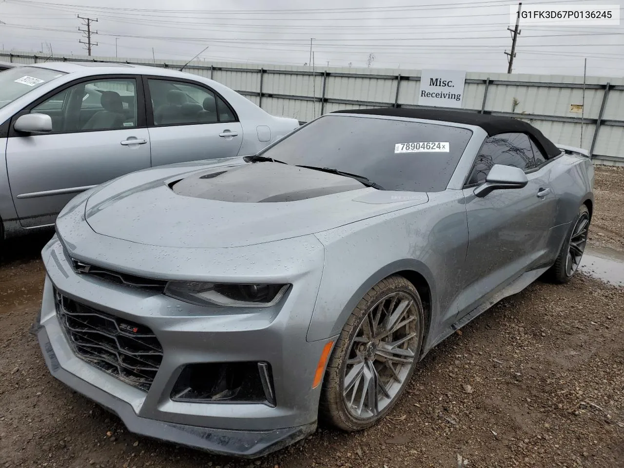 2023 Chevrolet Camaro Zl1 VIN: 1G1FK3D67P0136245 Lot: 78904624