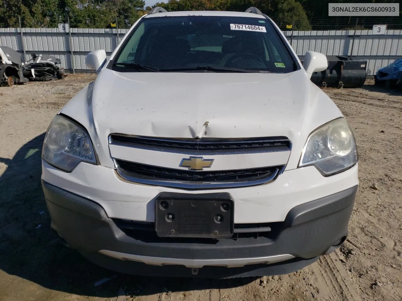 2012 Chevrolet Captiva Sport VIN: 3GNAL2EK6CS600933 Lot: 76714604