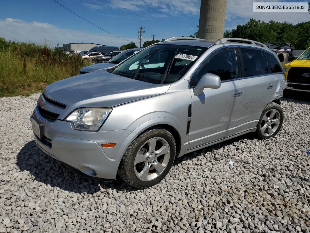 2014 Chevrolet Captiva Lt VIN: 3GNAL3EK5ES651803 Lot: 59275024