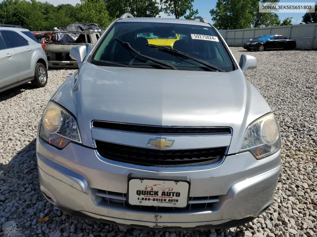 2014 Chevrolet Captiva Lt VIN: 3GNAL3EK5ES651803 Lot: 59275024