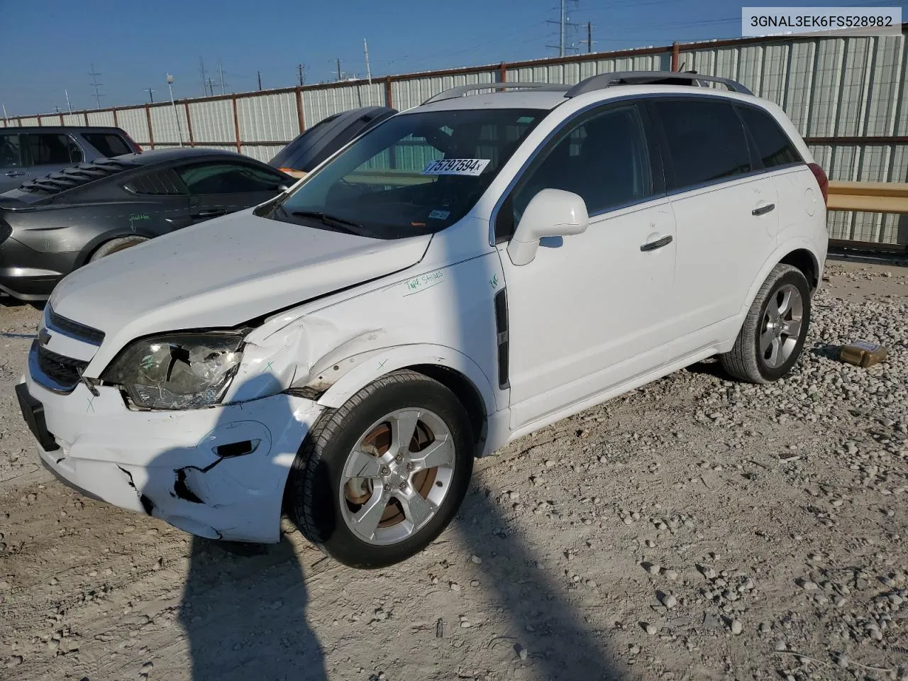 2015 Chevrolet Captiva Lt VIN: 3GNAL3EK6FS528982 Lot: 75797594