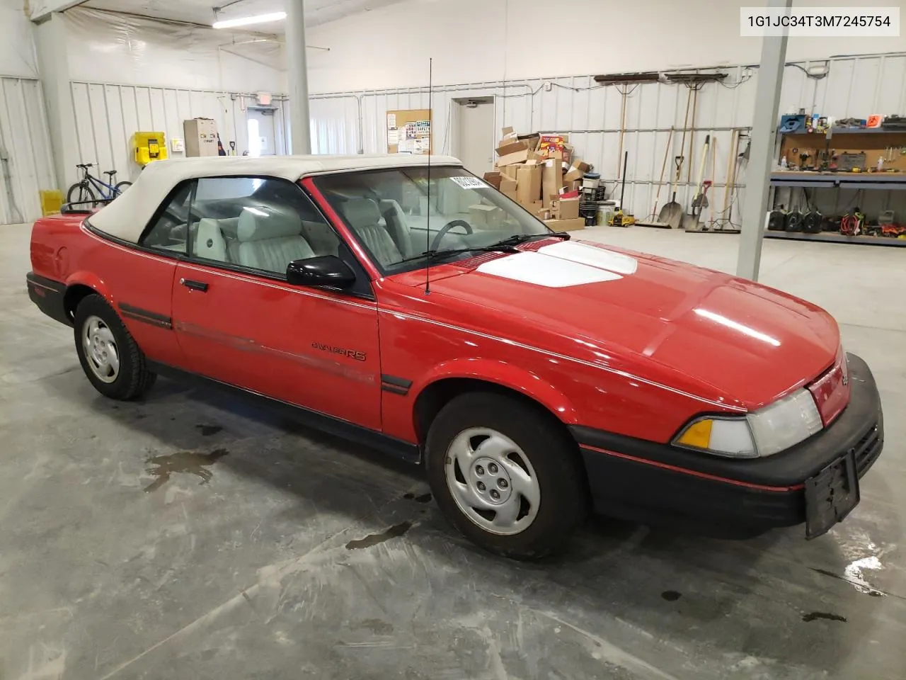 1991 Chevrolet Cavalier Rs VIN: 1G1JC34T3M7245754 Lot: 80212984