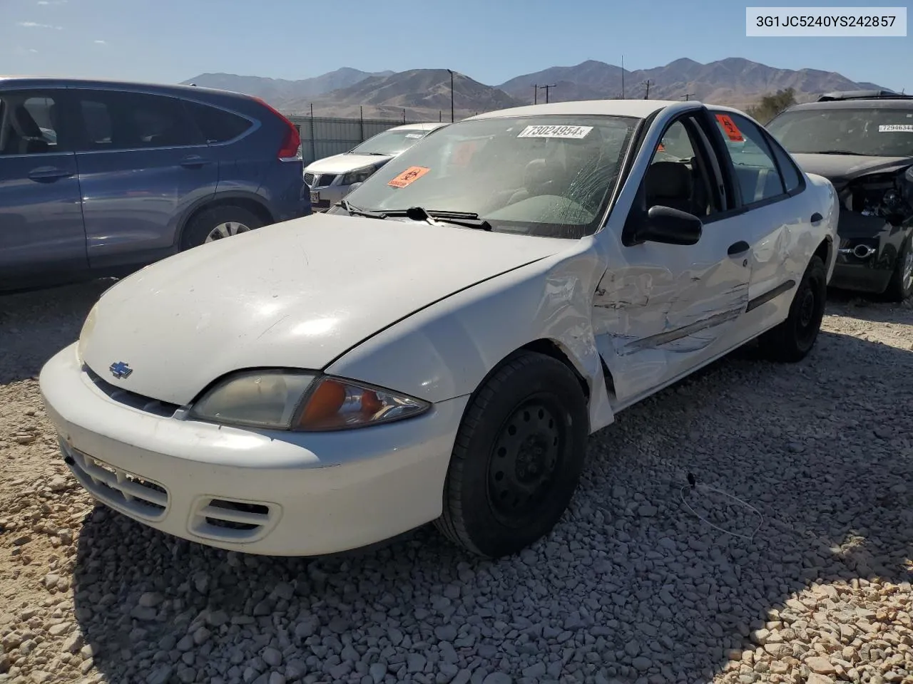 2000 Chevrolet Cavalier VIN: 3G1JC5240YS242857 Lot: 73024954