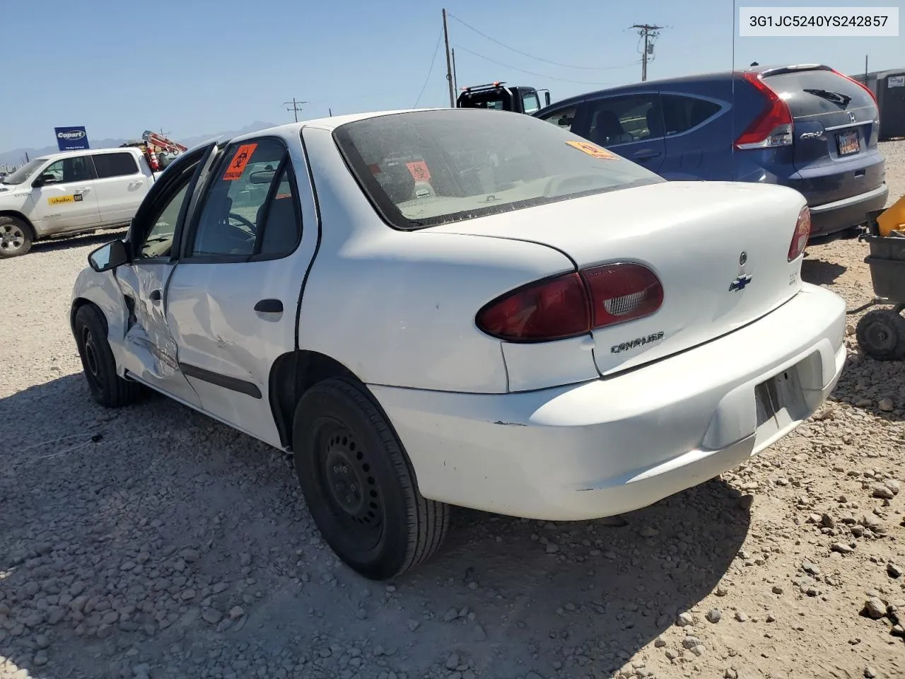 2000 Chevrolet Cavalier VIN: 3G1JC5240YS242857 Lot: 73024954